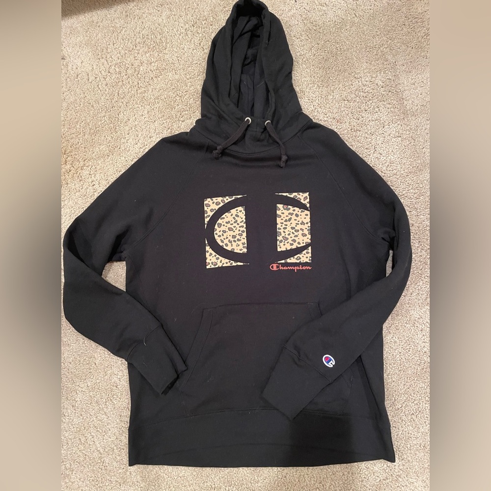 campion hoodie with cheetah print !! needs to be lint rolled and i will do that!